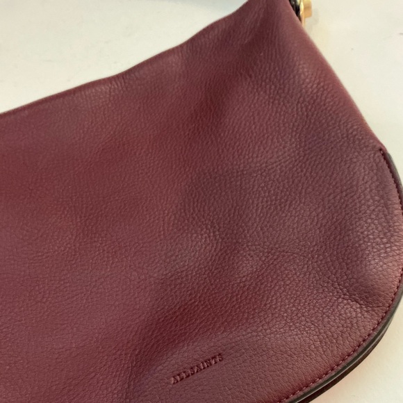 ALLSAINTS, Blake Burgundy Burnt Genuine Leather Shoulder Bag, EUC - Picture 6 of 16